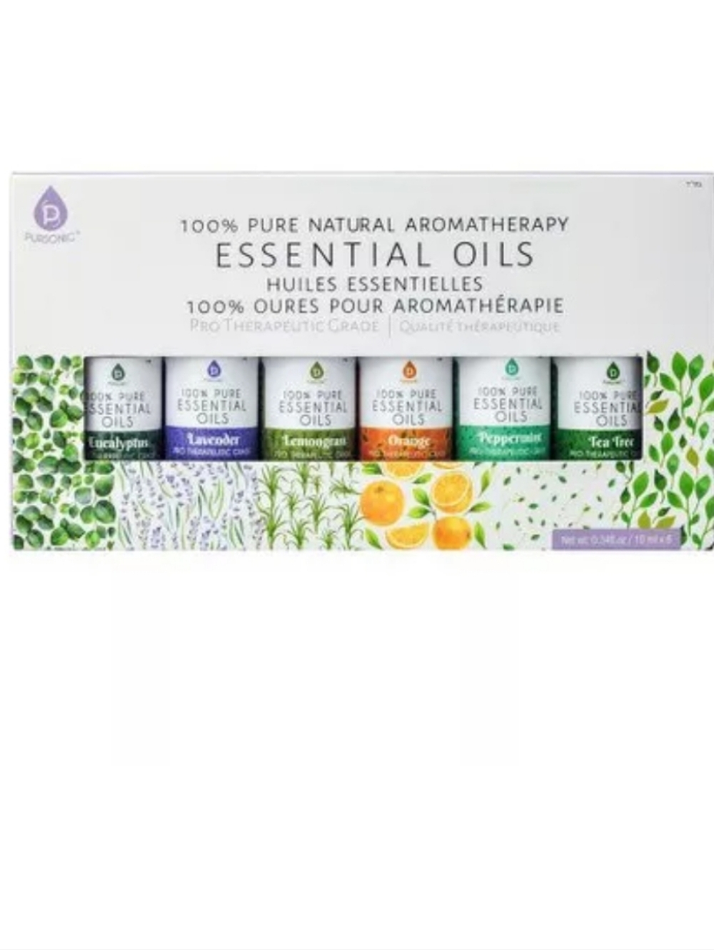 Pursonic 100% Natural Aromatherapy Essential Oil Set Of 6